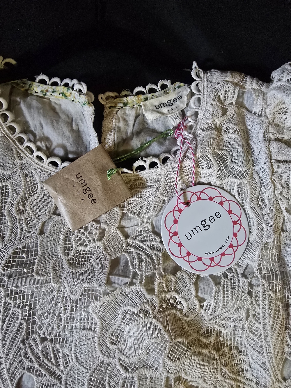 Umgee Women's Lace Crochet Dress in Ivory